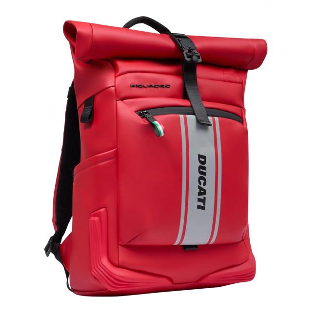 Piquadro Zaino Corner Roll-Top Porta PC 15.6" Ducati Rosso - 2