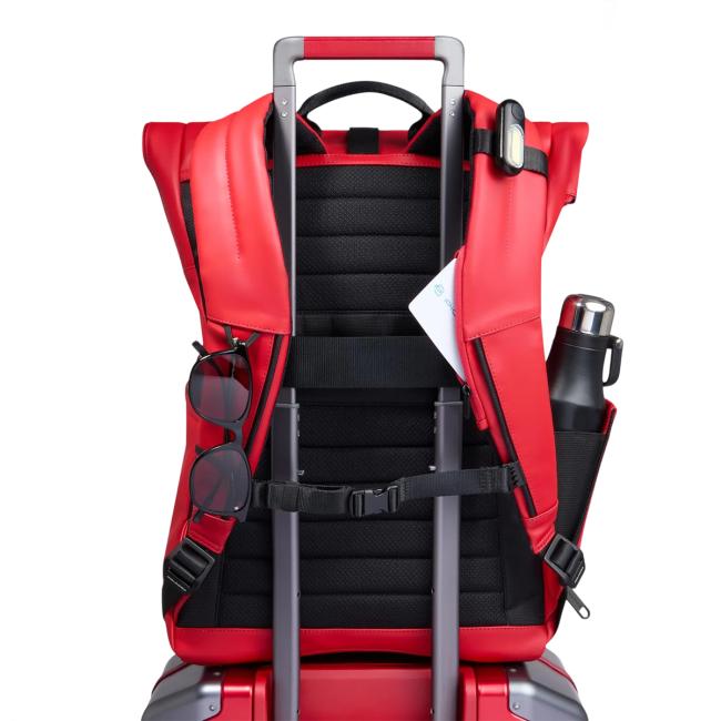 Piquadro Zaino Corner Roll-Top Porta PC 15.6" Ducati Rosso - 3