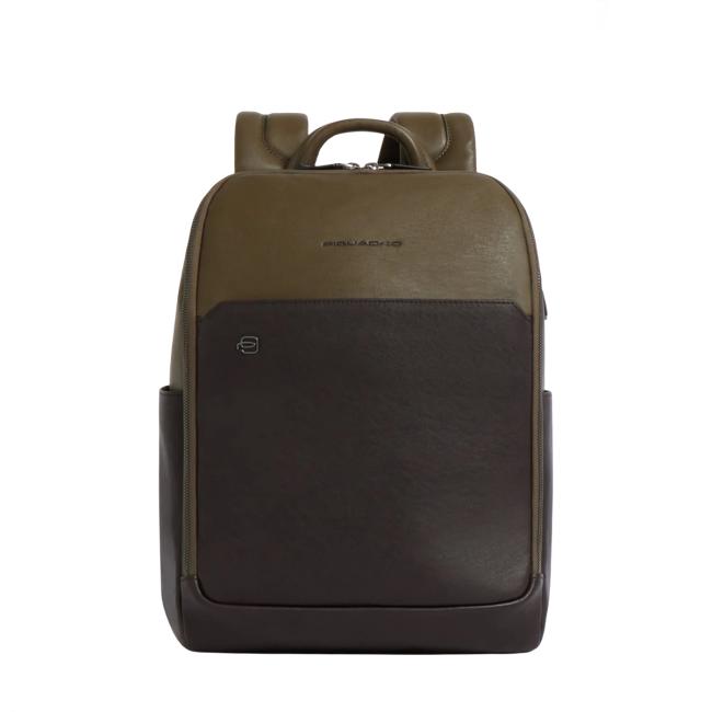 Piquadro Zaino Porta PC Black Square 14" Verde Testa Di Moro - 1