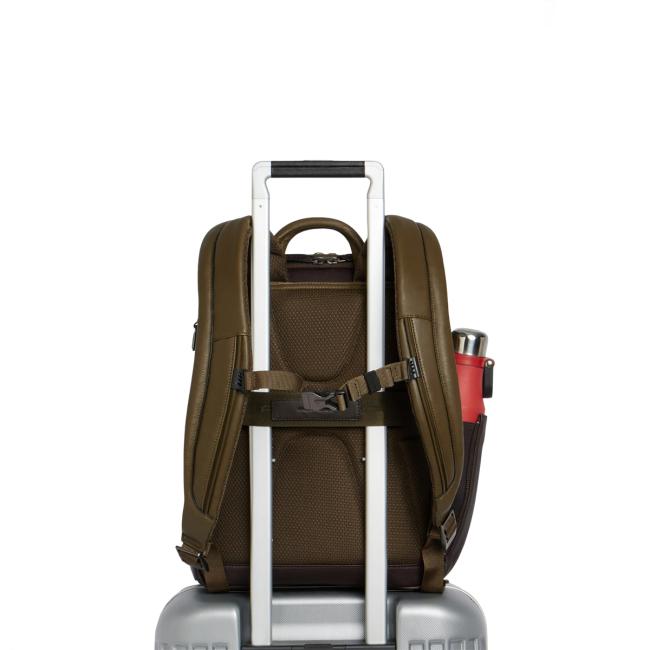 Piquadro Zaino Porta PC Black Square 14" Verde Testa Di Moro - 4