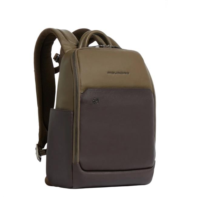 Piquadro Zaino Porta PC 13" Black Square Verde Testa di Moro - 2