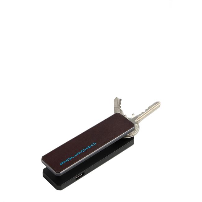 Piquadro Portachiavi Blue Square con tracker Mogano - 3
