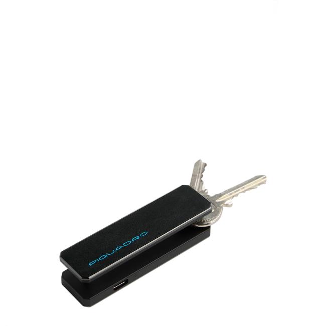 Piquadro Portachiavi Blue Square con tracker Nero - 3