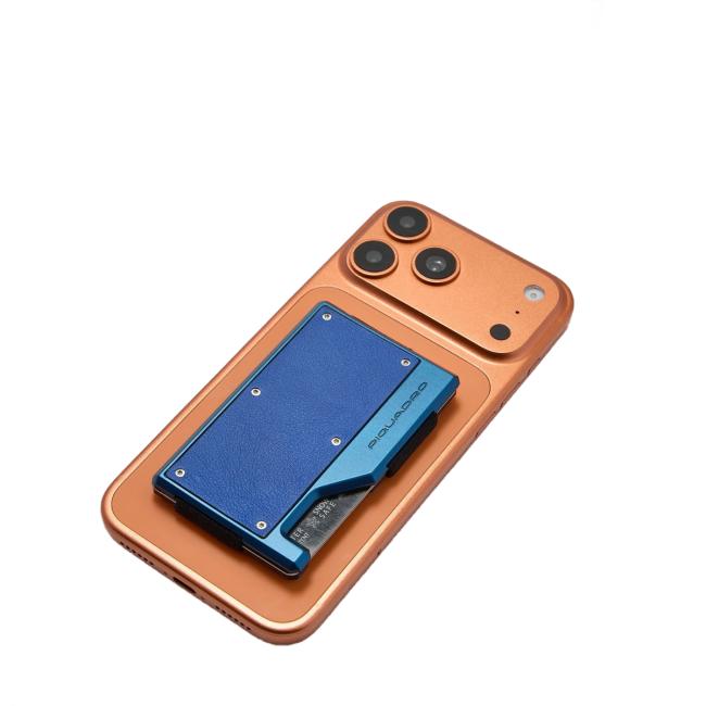 Piquadro Porta carte MagSafe® elastico Blu - 3