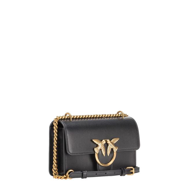Pinko Mini Borsa a tracolla Love One Simply Nero Antique Gold - 2