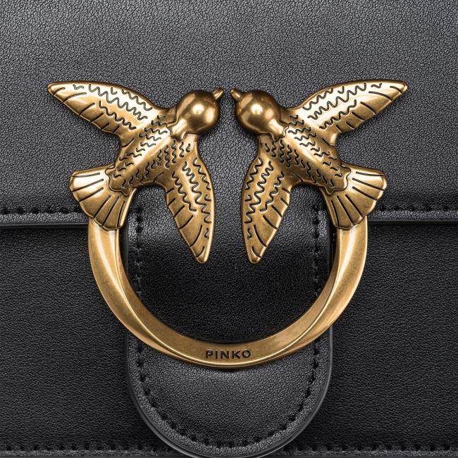 Pinko Mini Borsa a tracolla Love One Simply Nero Antique Gold - 4