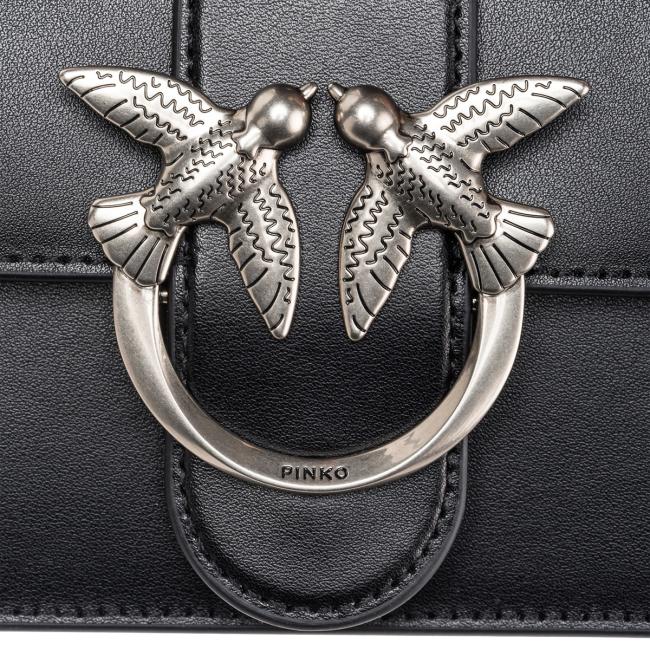 Pinko Mini Borsa a tracolla Love One Nero Old Silver - 4