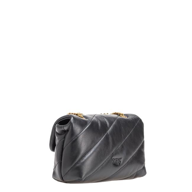 Pinko Mini Borsa a tracolla Love Puff Maxi Quilt Nero Antique Gold - 3