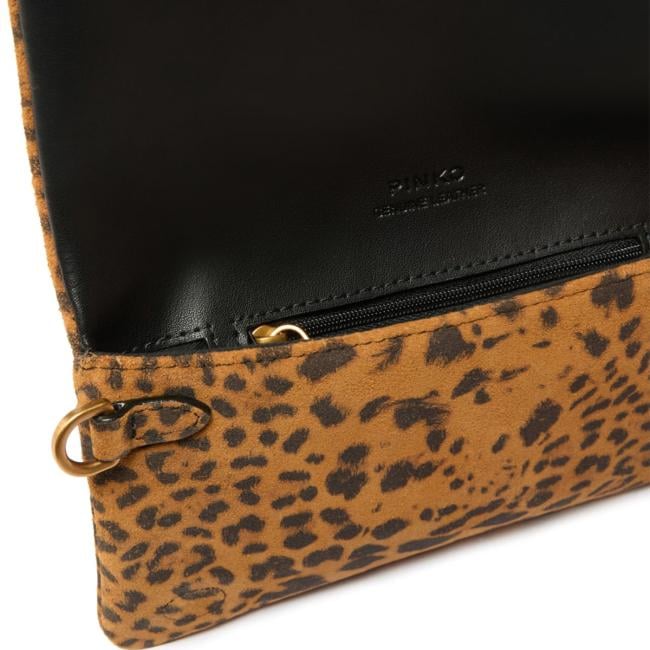 Pinko Mini bag Click Soft Horizontal Maculato Marrone Antique Gold - 4