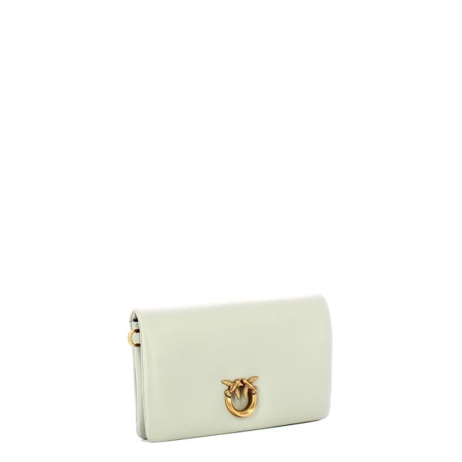 Pinko Mini bag Click Soft Horizontal Grigio Perla Antique Gold - 2