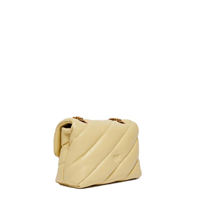 Pinko Mini Borsa a tracolla Love Puff Maxi Quilt Giallo Vaniglia Antique Gold - 2