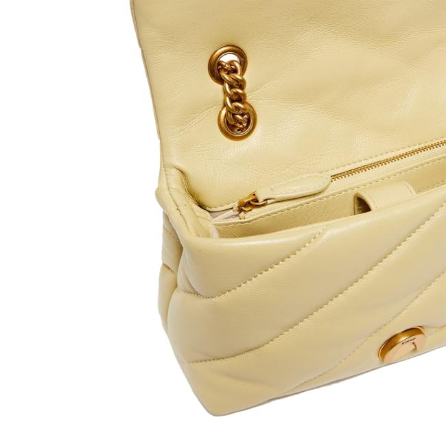 Pinko Mini Borsa a tracolla Love Puff Maxi Quilt Giallo Vaniglia Antique Gold - 4