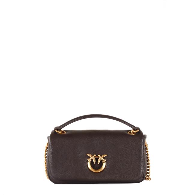 Pinko Tracolla mini Click Soft Horizontal Marrone Marasca Antique Gold - 107038A3CX M12Q - 1
