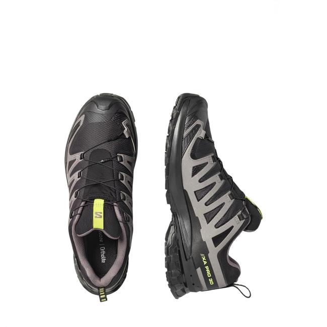 Salomon Scarpa XA Pro 3D V9 Gore-Tex Black/Dark Gull Fray/Acid Lime - 4