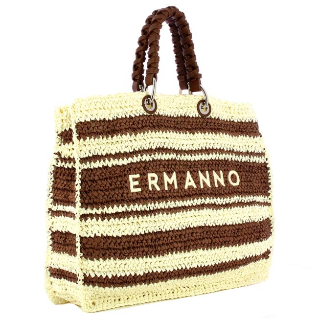 Ermanno Firenze Tote bag Ashley Stripe Dark Brown - 2