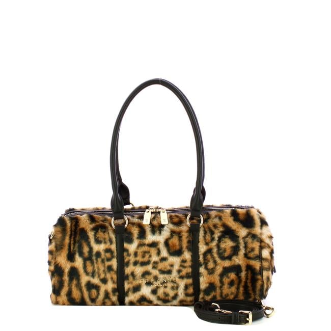 Ermanno Firenze Brianna Leopard Fur bowling bag - 12402211 3203 - 4