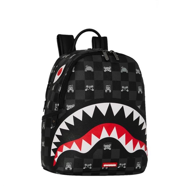 Sprayground Zaino Small Gray Peeking Character Check Savage Limited Edition - 2