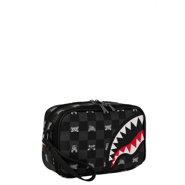 Sprayground Beauty Case Gray Peeking Character Check Limited Edition - 2