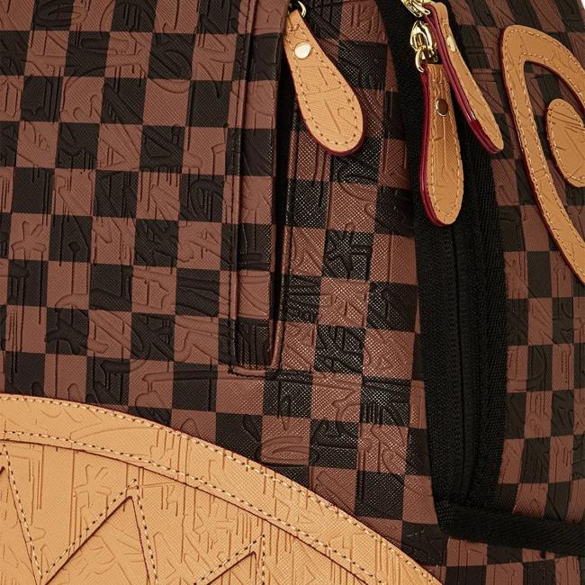 Sprayground Zaino Embossed Check Borwn Limited Edition - 6