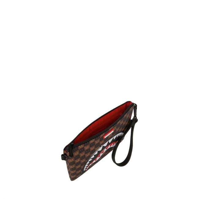 Sprayground Pochette Shark in Paris WTF Bubble Brown Check Limited Edition - 5