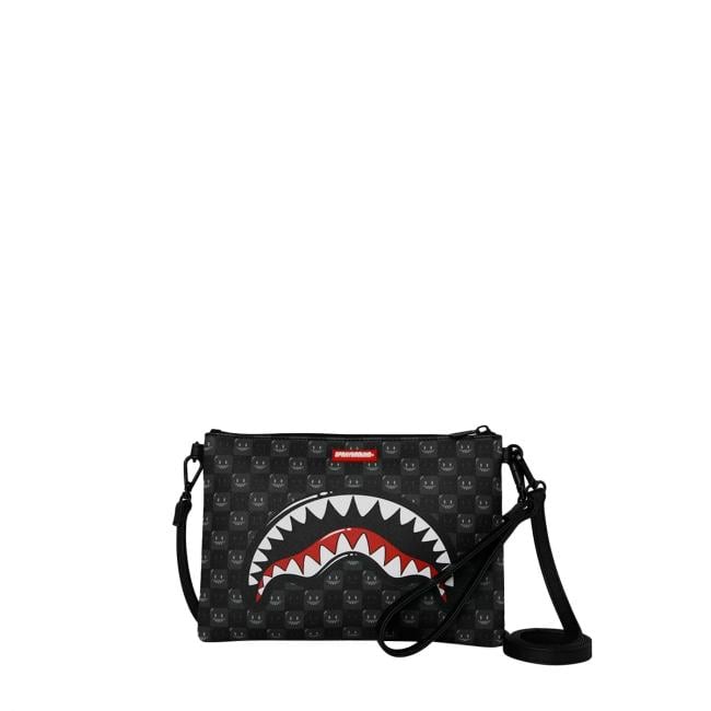 Sprayground Pochette Shark in Paris WTF Bubble Black Check Limited Edition - 1