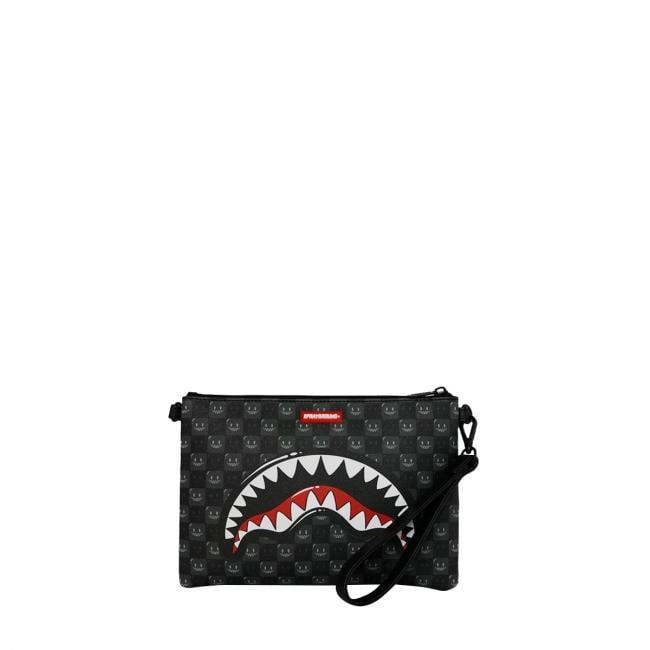 Sprayground Pochette Shark in Paris WTF Bubble Black Check Limited Edition - 3