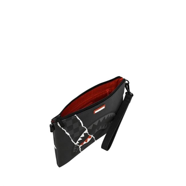 Sprayground Pochette Center Rip Revealing Gray Check Limited Edition - 5