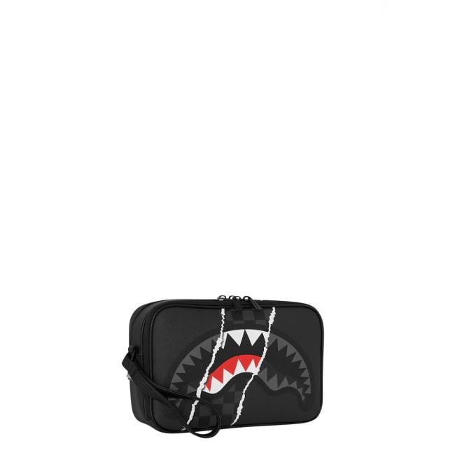 Sprayground Beauty Case Center Rip Revealing Gray Check Limited Edition - 2