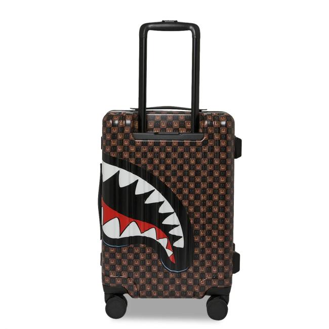 Sprayground Bagaglio a mano Sharks In Paris WTF Bubble Brown Check Limited Edition - 3
