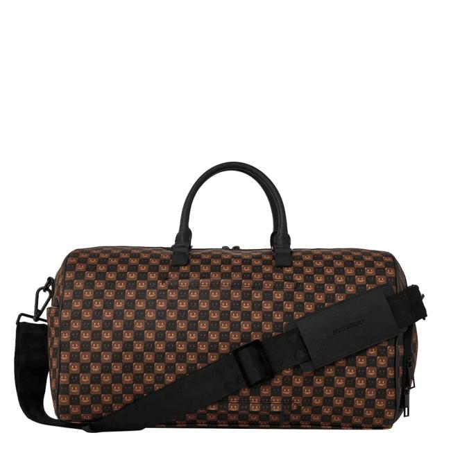 Sprayground Borsone Sharks In Paris WTF Bubble Brown Check Limited Edition - 5