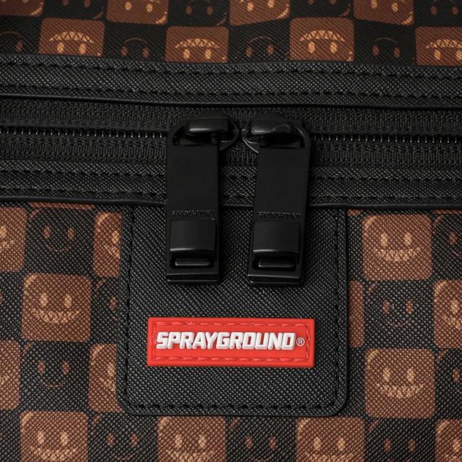 Sprayground Borsone Sharks In Paris WTF Bubble Brown Check Limited Edition - 9