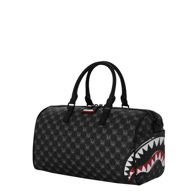 Sprayground Mini Borsone Sharks In Paris WTF Bubble Black Check Limited Edition - 3