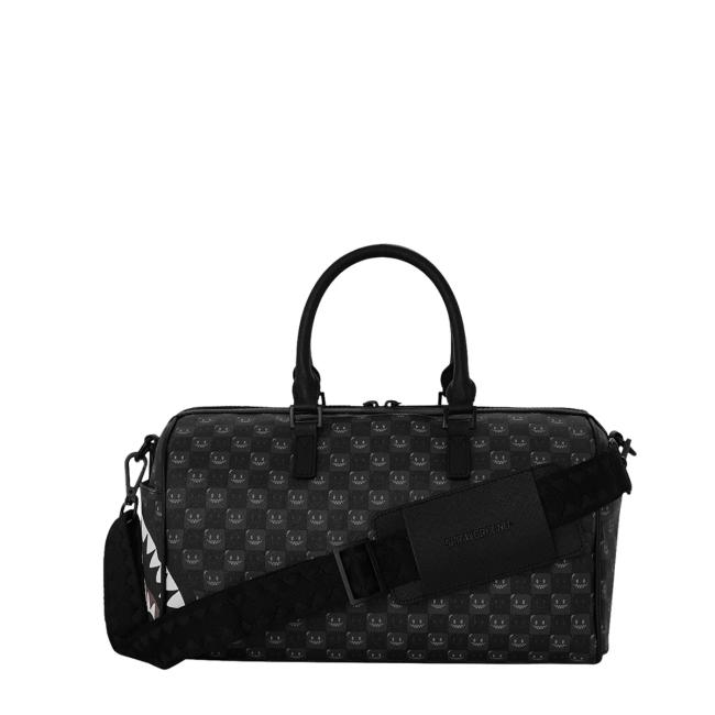 Sprayground Mini Borsone Sharks In Paris WTF Bubble Black Check Limited Edition - 4