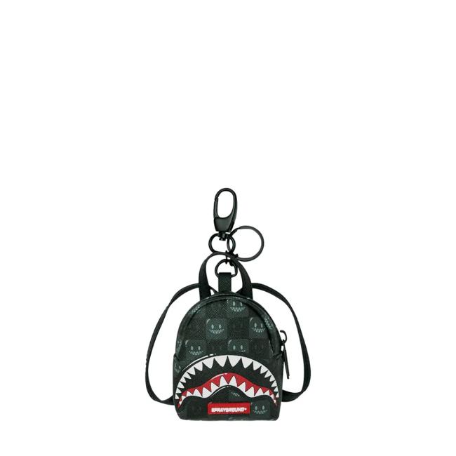 Sprayground Portachiavi Sharks In Paris WTF Bubble Black Check Limited Edition - 1