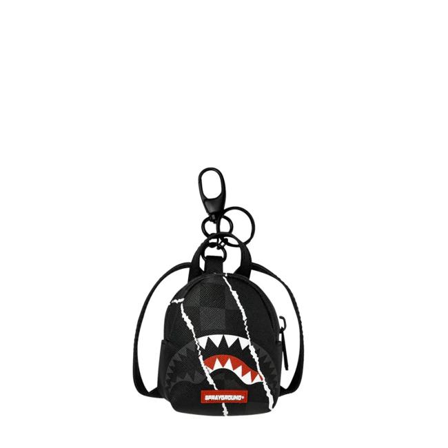 Sprayground Portachiavi Center Rip Revealing Gray Check Limited Edition - 1