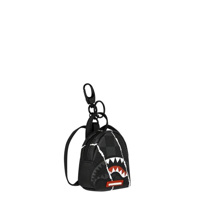 Sprayground Portachiavi Center Rip Revealing Gray Check Limited Edition - 2