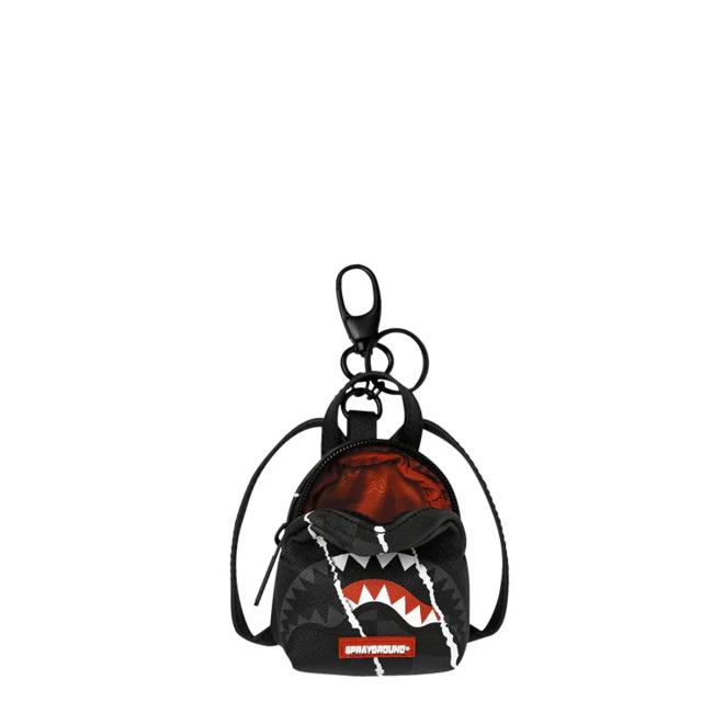 Sprayground Portachiavi Center Rip Revealing Gray Check Limited Edition - 4