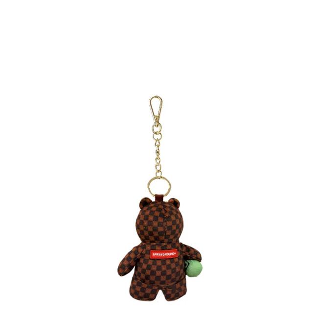 Sprayground Portachiavi Sip WTF Bubbly Brown Check Bear Limited Edition - 3