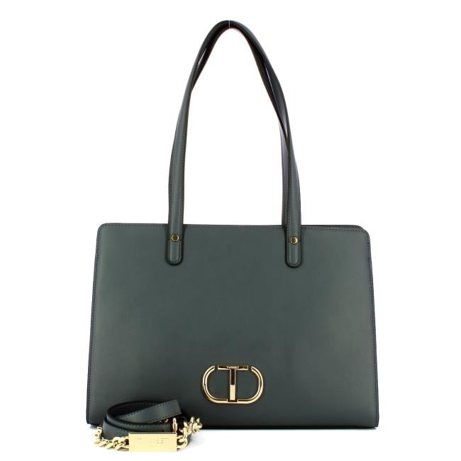 Twin Set Borsa a spalla con Oval T Blue Grey - 4