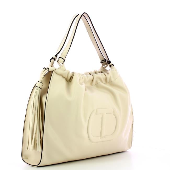 Twin Set Hobo Grande con Oval T Parchment - 2