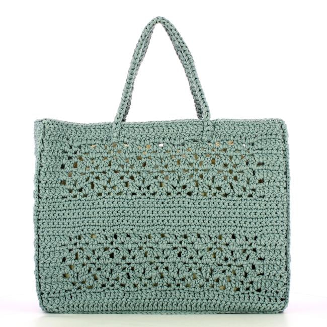 Twin Set Shopper Bohémien Crochet Blue Tear - 3