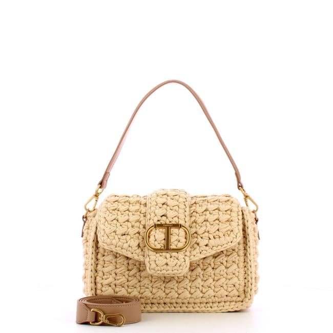 Twin Set Borsa a Mano Amie Crochet Almond Milk - 4