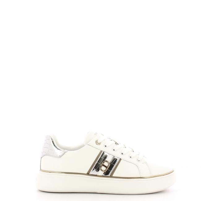 Twinset Sneakers in pelle Oval T Bic. Ottico Argento - 1