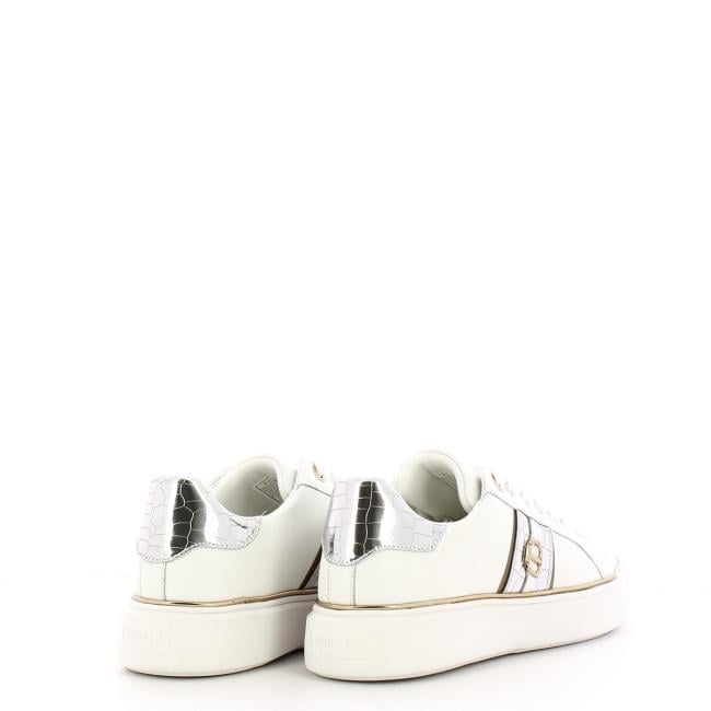Twinset Sneakers in pelle Oval T Bic. Ottico Argento - 3