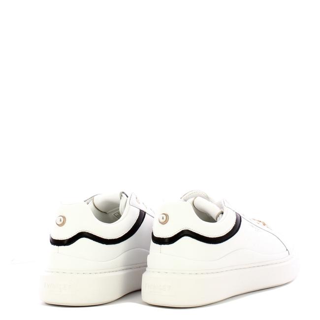 Twinset Sneakers Donna in pelle Bianco Nero - 3