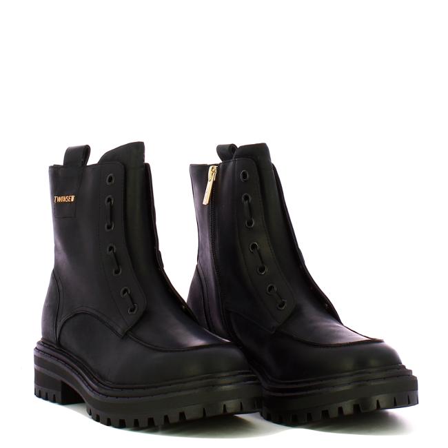 Twinset Stivaletto Anfibio in pelle Nero - 2