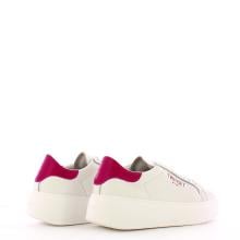 Sneakers platform in pelle Bianco Ottico Bright Rose