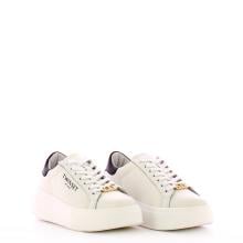 Sneakers platform in pelle Bianco Ottico Nero