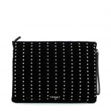 Velvet pochette with rhinestones - 1