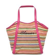 Blauer Shopper Shell01 in raffia Rosa - 1